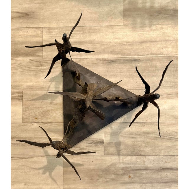 1970s 1970s Brutalist Sculptural Birds in Flight Welded Steel & Glass Coffee Table For Sale - Image 5 of 12