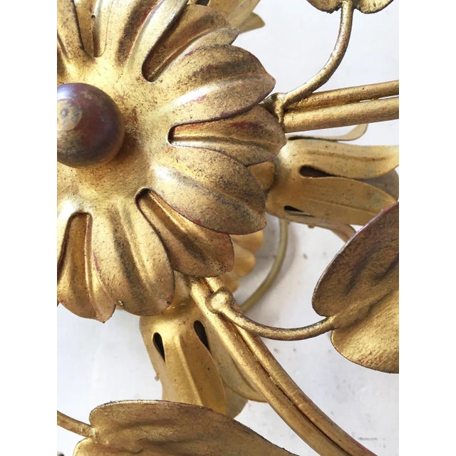 Italian Gilt Metal Sconce, 1970s For Sale - Image 12 of 17