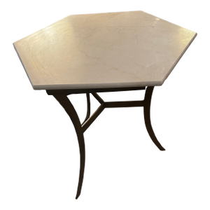 Attributed to Hickory Chair Marble and Brass Side Table