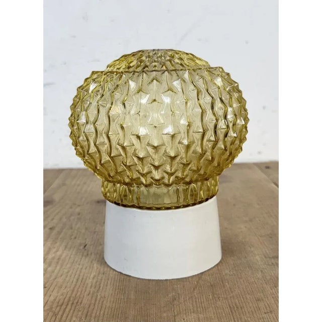 Industrial Vintage White Porcelain Ceiling Light, 1970s For Sale - Image 3 of 9