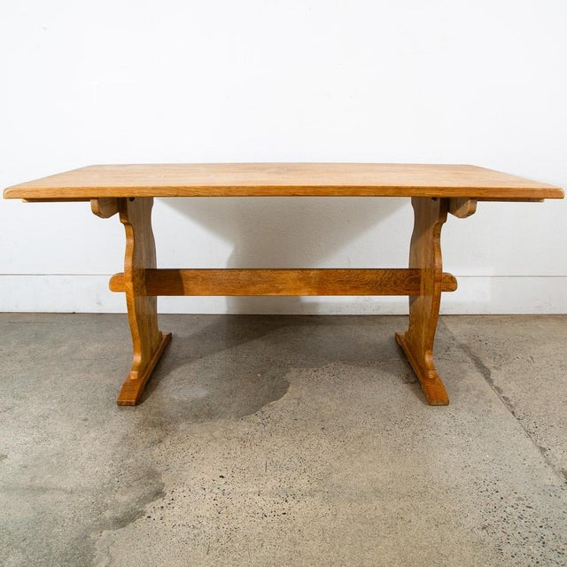 Henning Kjaernulf Mid 20th Century Danish Modern Dining Table Solid White Oak Attributed to Henning Kjaernulf Leaf X2 For Sale - Image 4 of 12