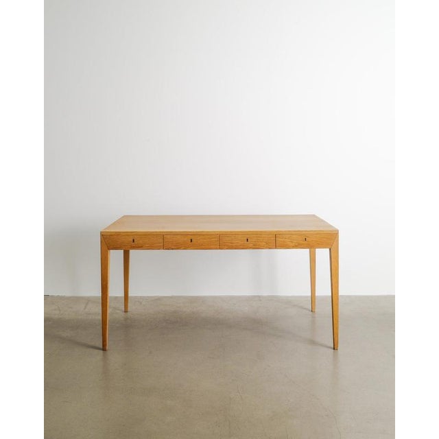 Danish Mid-Century Model 36 Writing Desk with Drawers in Oak by Severin Hansen, 1960s For Sale - Image 9 of 9
