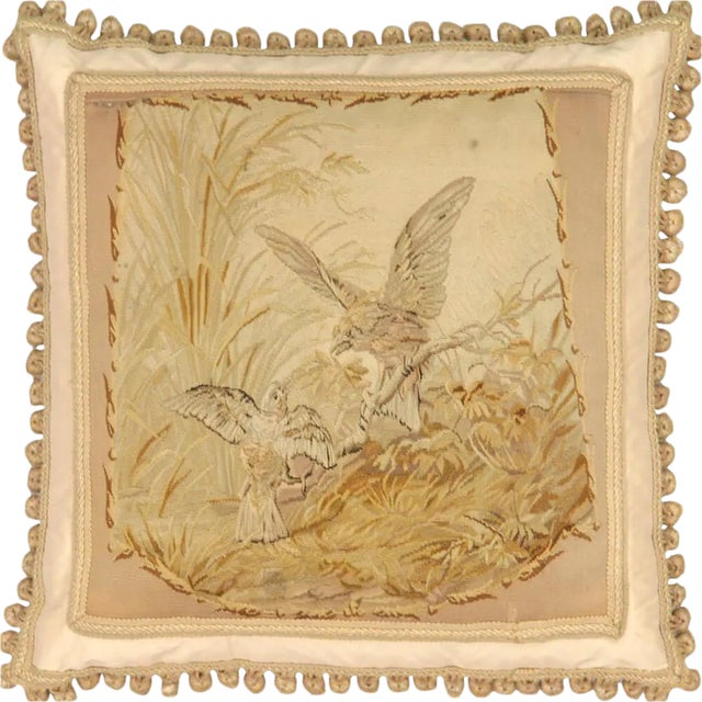 19th Century French Aubusson Pillow For Sale