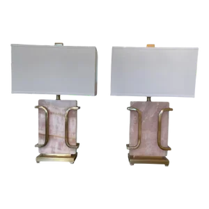 Pair of Rose Quartz Lamps