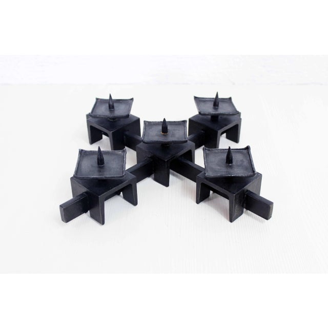 Beautiful cast-iron candle-holder from the 60s. As a centerpiece, side table or enfilade, this 5-burner candle-holder will...