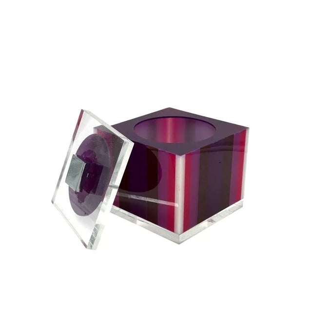 Vintage Italian Pink Ice Bucket, 1980s For Sale - Image 14 of 16