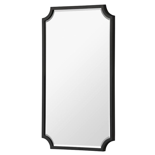 Hand-welded steel finished in black nickel. Beveled center mirror. Cleat hardware included. Color/Finish: Black Nickel...