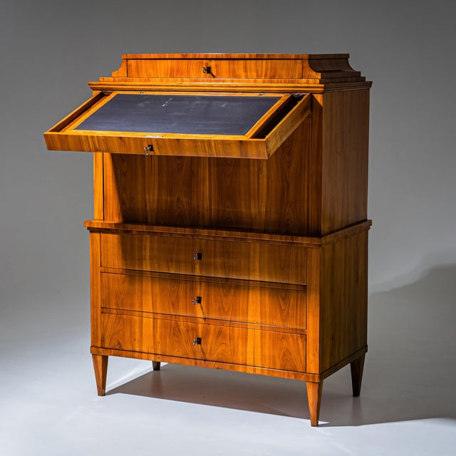 Biedermeier Secretaire Desk in Cherrywood, Germany, 1820 For Sale - Image 3 of 15