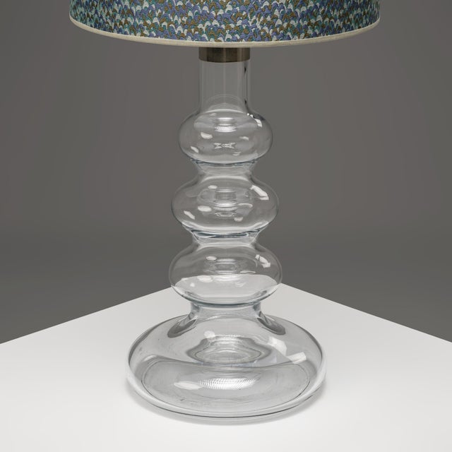 Large Glass Table Lamp by Hsin-Lun Ling for Holmegaard, 1980s For Sale - Image 3 of 7