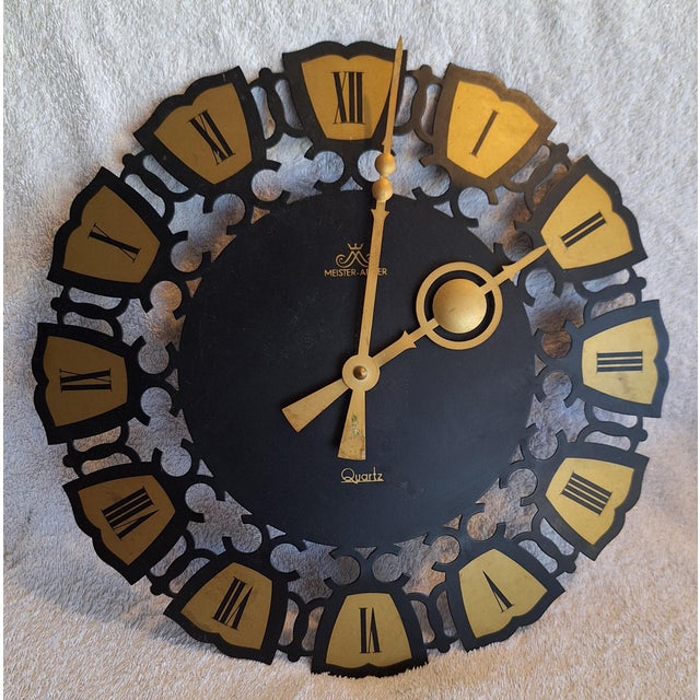 Vintage Rustic Wall Clock by Meister-Anker, 1970s For Sale - Image 4 of 4