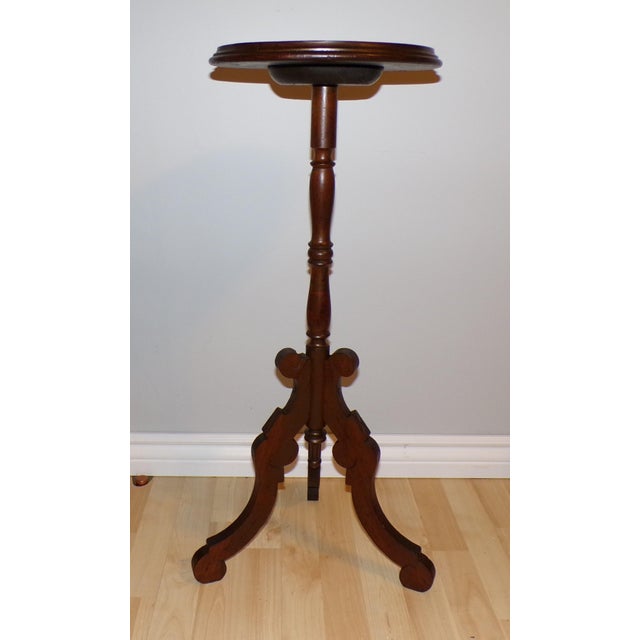 Antique Victorian Plant Stand Eastlake Candlestick Table Tripod Bust Stand For Sale - Image 11 of 13