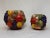 Shabby Chic Vintage Mid Century Traditional Style Fruit Multicolor Ceramic Vases- A Pair For Sale - Image 3 of 11