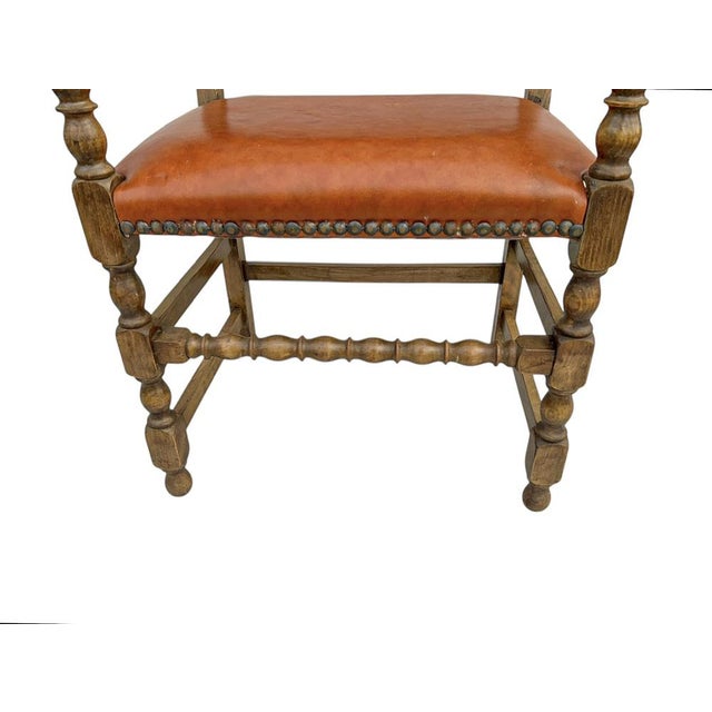 Edwardian Arts & Crafts Turned Wood Bobbin Armchair, 1920s For Sale - Image 9 of 16