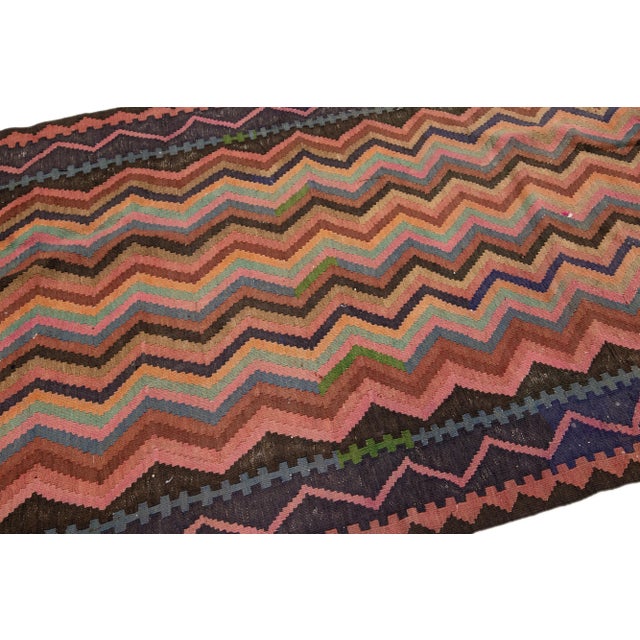 Tribal Mid-20th Century Turkish Kilim Multicolor Handmade Tribal Wool Rug For Sale - Image 3 of 8