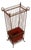 Vintage Wrought Iron Umbrella Stand with Red Liner For Sale