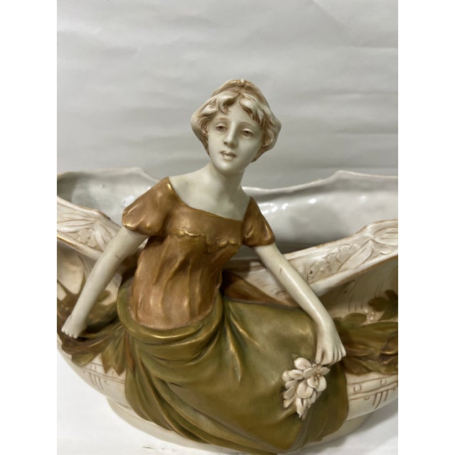 Early 20th CenturyM Czech Royal Dux Bohemian Carved Porcelain Woman Sculpture For Sale In Washington DC - Image 6 of 12