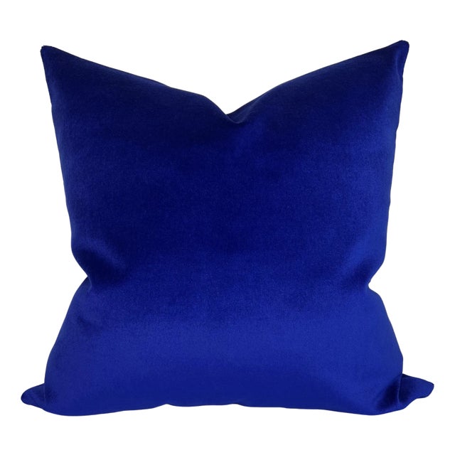 Royal Blue Performance Velvet Pillow Cover, 20x20 Pillow For Sale
