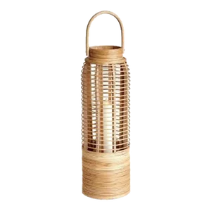 Small Rattan Cylinder Candle Holder
