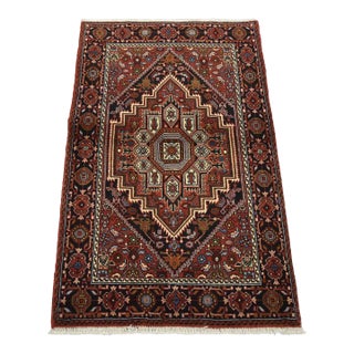 Goltogh Rug 2’7” X 4’1” Red Wool Vintage Traditional Hand-Knotted Carpet For Sale