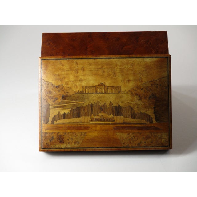 Antique Italian Grand Tour Souvenir Box with Burl Wood Inlay, Sorrento Italy For Sale - Image 6 of 9