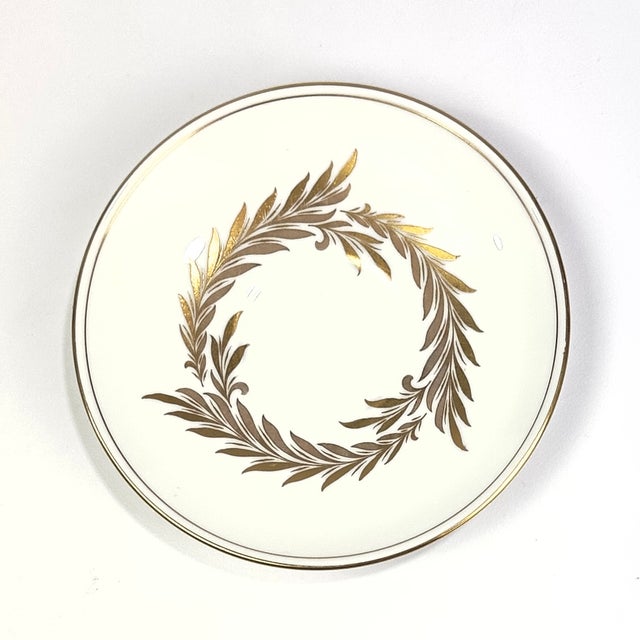 Gold-Embellished Vintage Porcelain Wall Plate Curation - Group of 7 For Sale - Image 11 of 18