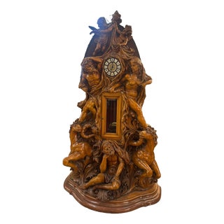 Pendulum Clock with Long Wood Case, 1900 For Sale