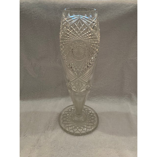 American Mid 19th Century American Brilliance Period Vase For Sale - Image 3 of 7