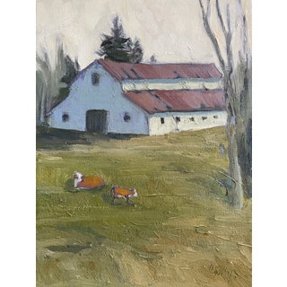 Hereford Cow and Calf Painting For Sale