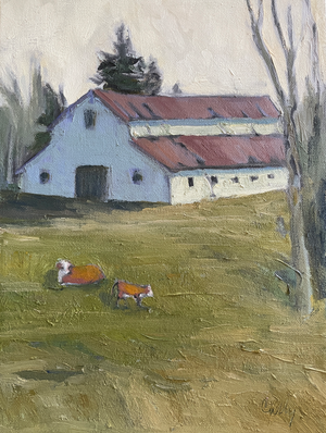 Hereford Cow and Calf Painting