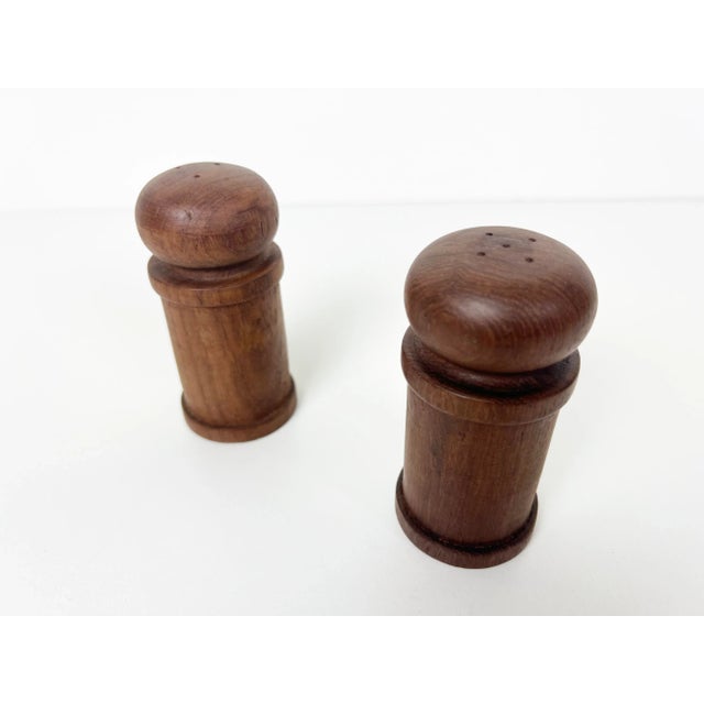 1960s Danish Teak Salt and Pepper Shakers - Vintage For Sale - Image 5 of 10