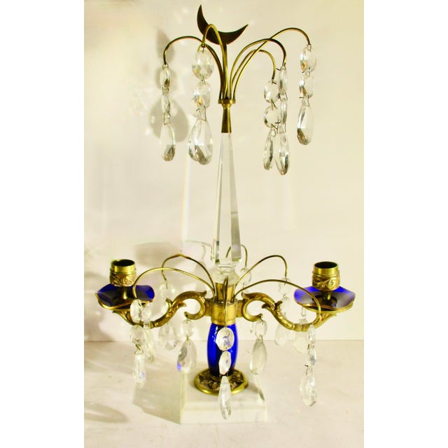 Swedish Girondals MCM With Blue and Clear Crystals - A Pair of 2 For Sale - Image 4 of 7