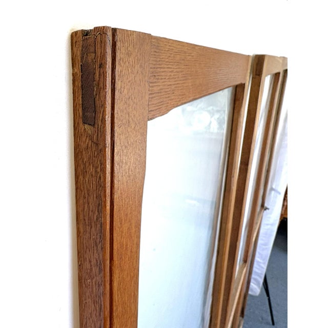 Vintage Architectural Salvage Oak and Glass Doors- Set of 3 For Sale - Image 10 of 18