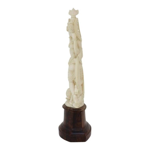 Indian Indian Carved Bone Hindu Deities Radha & Krishna in a Lover’s Embrace C1920 For Sale - Image 3 of 12