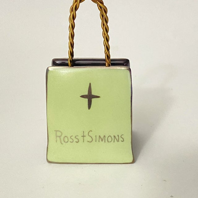 Limoges, France Vintage Ross & Simons Jewelry Store Bag Engagement Ring Limoges Trinket Box For Sale - Image 4 of 10