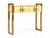Contemporary Italian Console Table in Butter Yellow Murano Glass and Brass from Justfurnituress SRL For Sale - Image 3 of 10