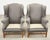 Textile Pair of Midcentury English Georgian Style Wingback Chairs For Sale - Image 7 of 17