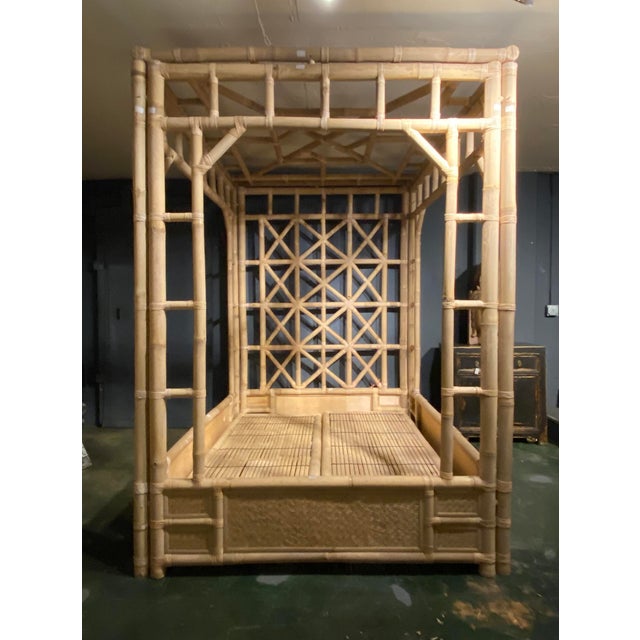 Plantation Bamboo Canopy Queen Bed Chairish