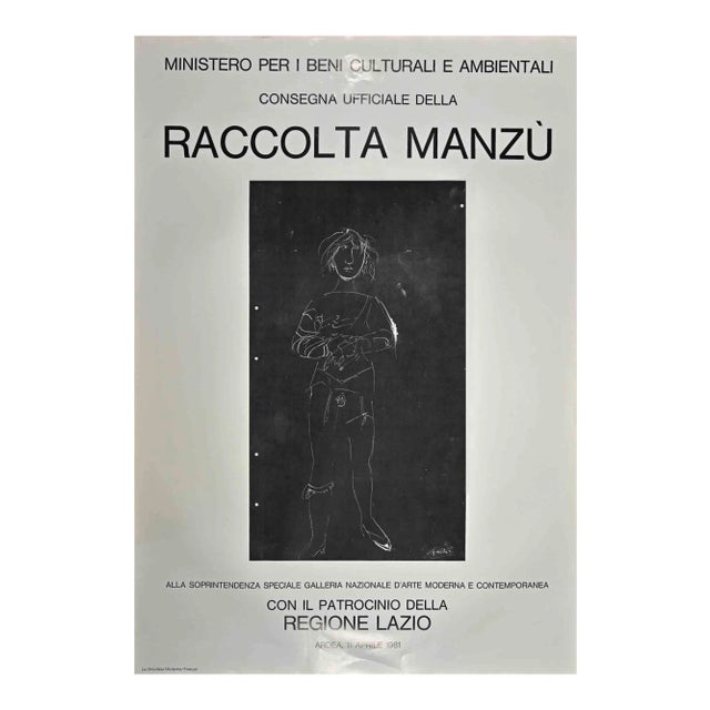 Manzu Collection, Vintage Offset Poster, Giacomo Manzu, 1981 For Sale