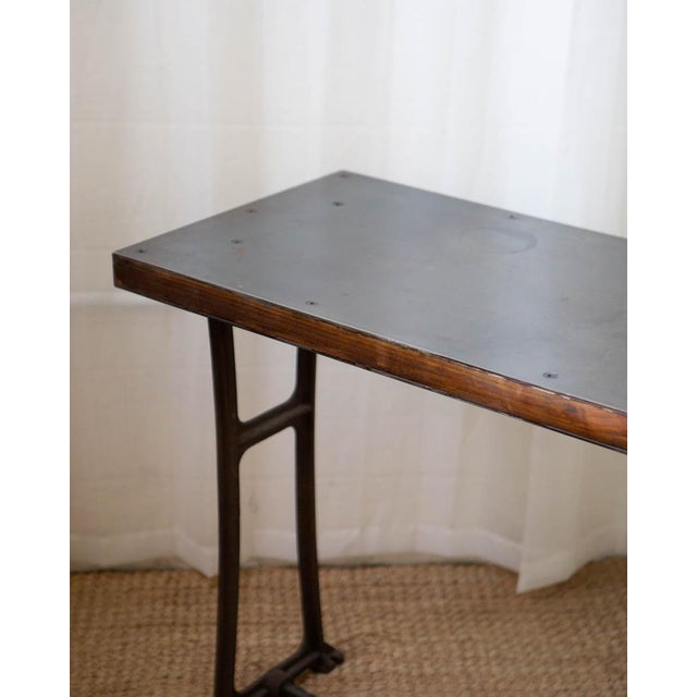 Black Industrial Zinc and Wood Console Table For Sale - Image 8 of 14