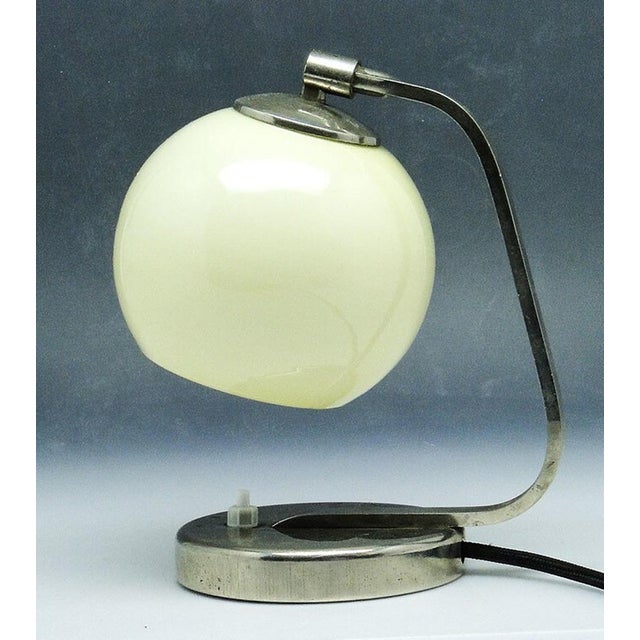 Mid-Century Modern Mid-Century Glass and Metal Bedside Lamp, 1950s For Sale - Image 3 of 11