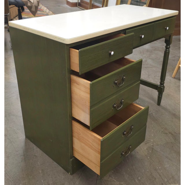 Ethan Allen American Traditional Student Writing Desk and Chair. Measure 40" x 18"D x 30"H. Knee clearance is 24". This is...