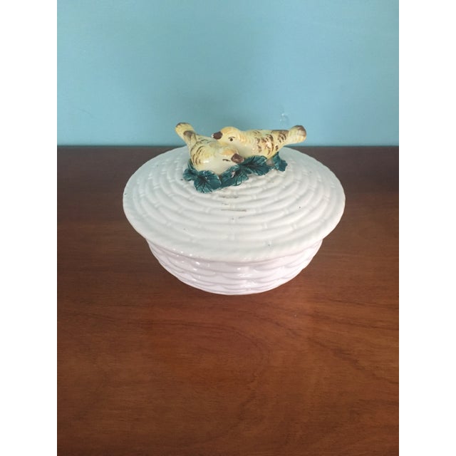 Round Ceramic Birds Finial Trinket Box Made in Italy For Sale In Providence - Image 6 of 6