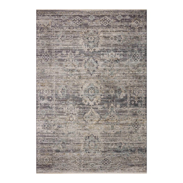 Jean Stoffer x Loloi Katherine Graphite / Jade 11'-6" x 15'-7" Area Rug For Sale