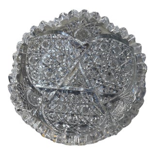 Antique American Brilliant Glass Candy Dish Circa 1876-1917 For Sale