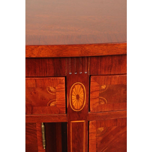 Hepplewhite Style Banded Mahogany Demilune Sideboard For Sale - Image 14 of 18