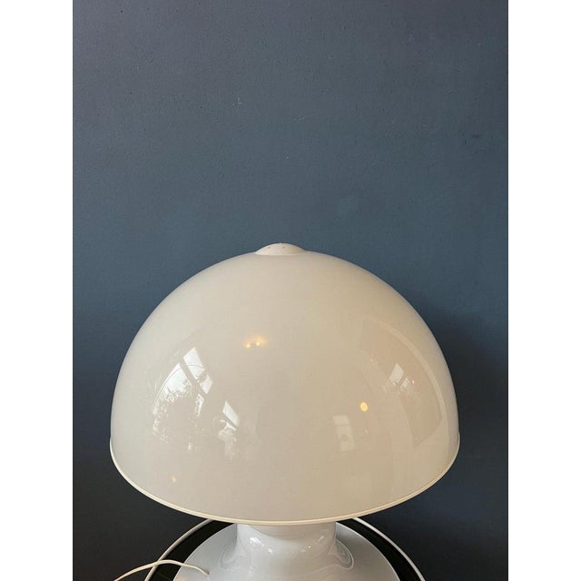 Large White Synthetic Mushroom Table Lamp from Dijkstra For Sale - Image 6 of 11