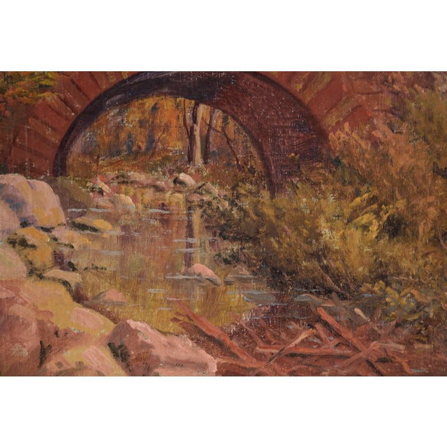 1930s Monticello Bridge - Napa - Putah Creek Landscape by Frank Willson Judd For Sale - Image 5 of 8