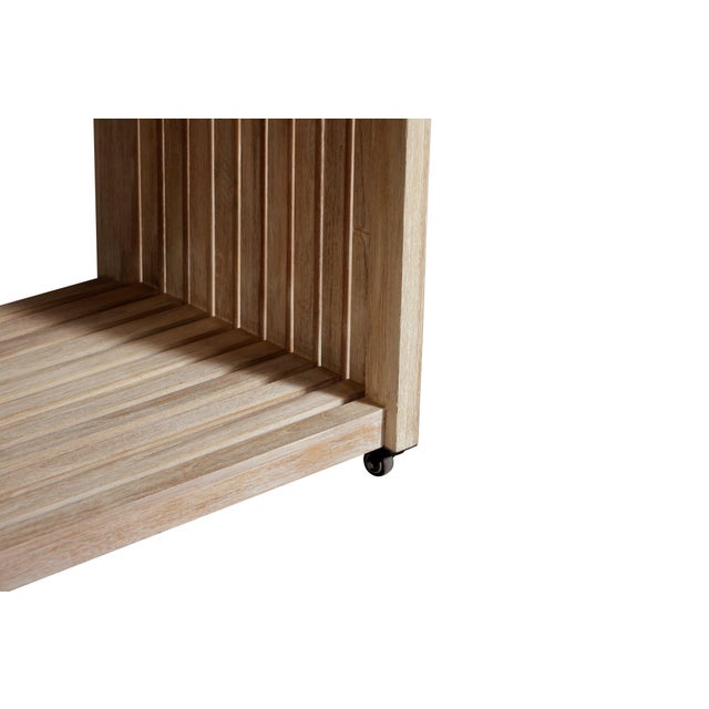 Eclipse Outdoor Solid Teak Wood Natural Look Kitchen Island For Sale In Chicago - Image 6 of 9