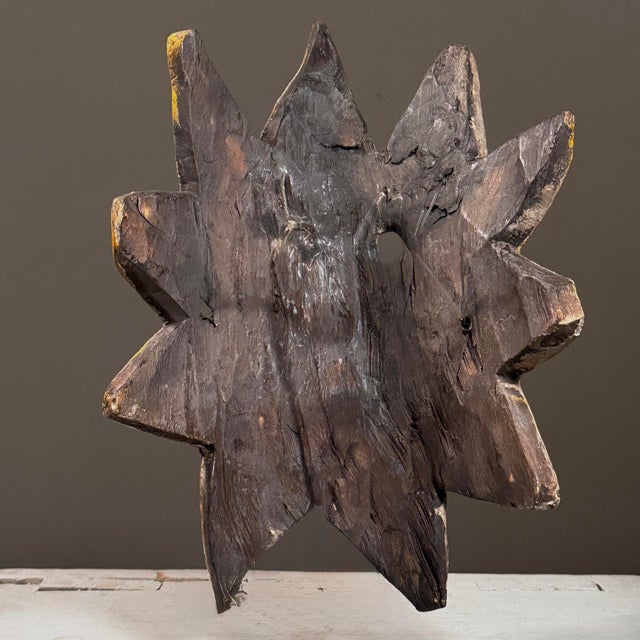 Antique Polychrome Anthropomorphic Mexican Folk Art Sun Mask W/ Sunburst Motif For Sale In Philadelphia - Image 6 of 7