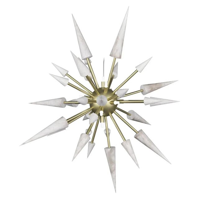 Contemporary Perseo 100 Brushed Brass Metal Pendant Lamp by Alabastro Italiano For Sale - Image 3 of 3